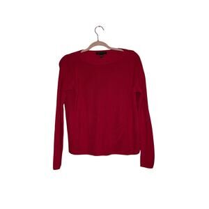 Banana Republic Red Raspberry Ribbed Knit Sweater Cotton Modal Stretch Size XS